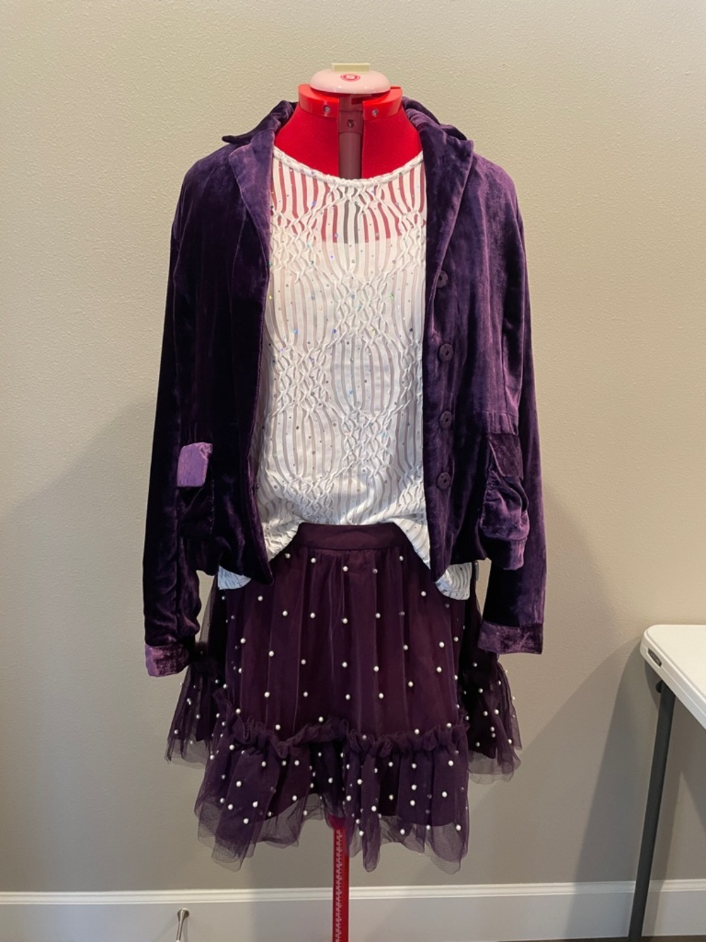 ASOS Bundle Pearl Skirt w/Velvet Jacket & Top